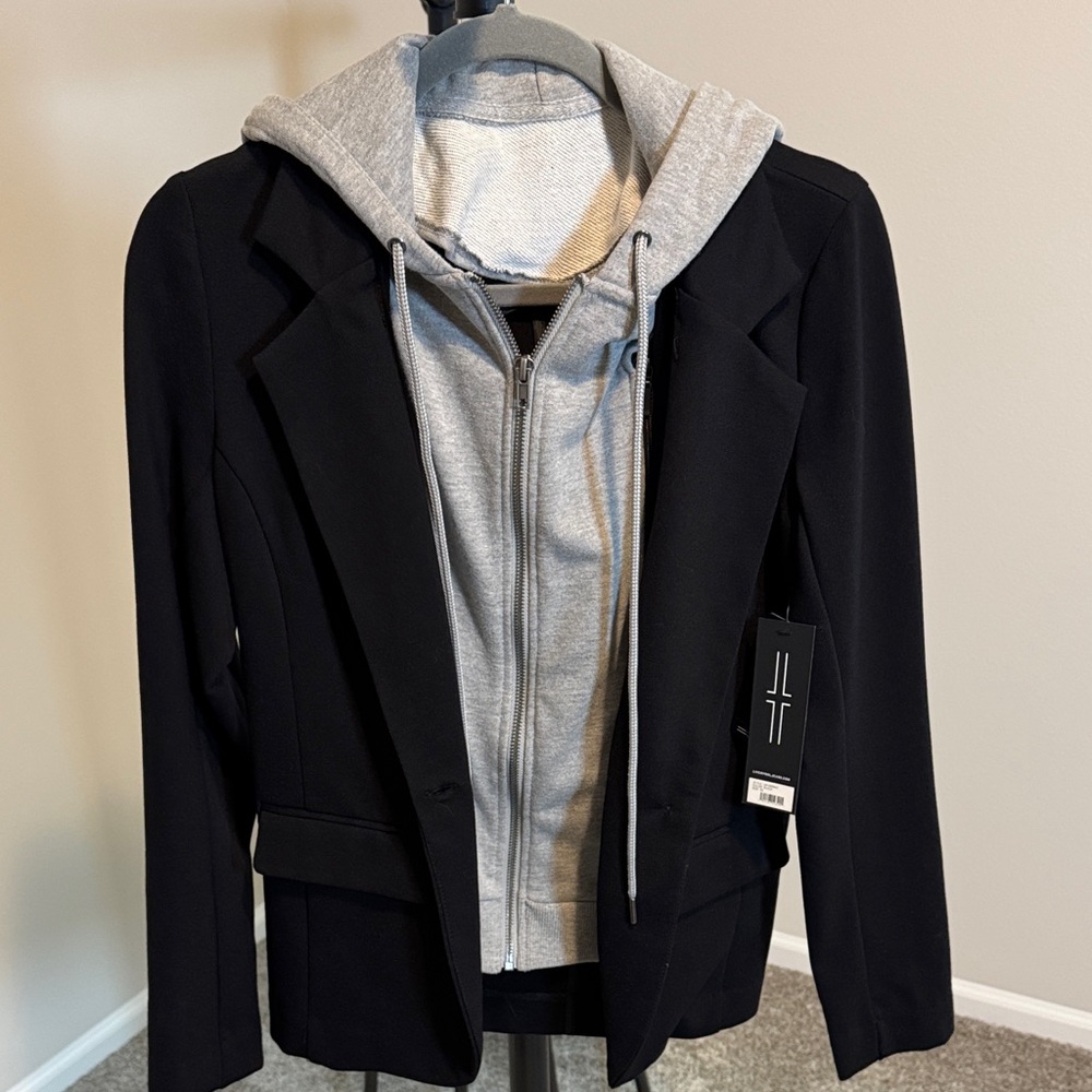 Black Blazer with Gray Hoodie